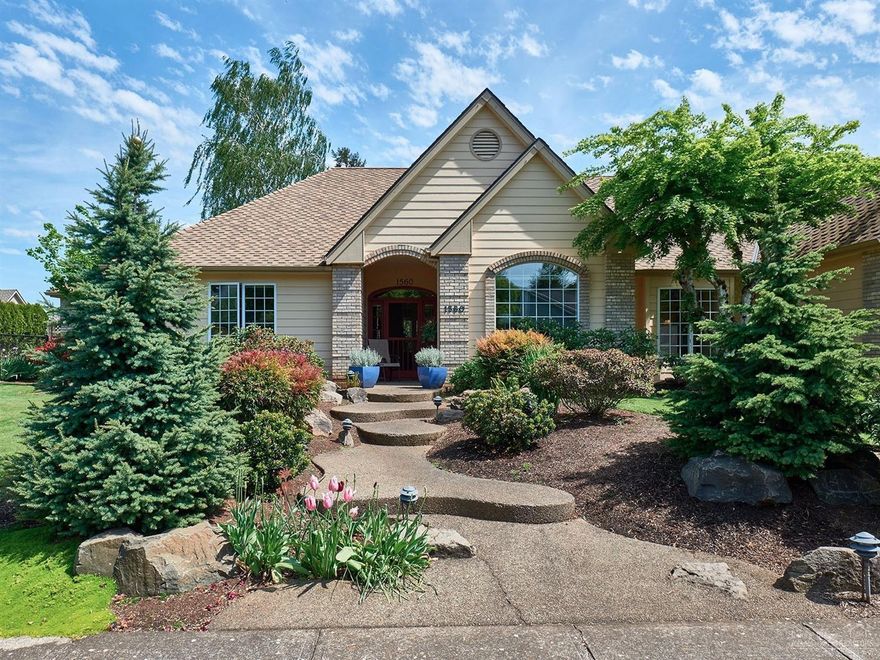 The perfect floor plan conveniently located in a superb neighborhood. Come see master on the main w/access to Trek back deck, sun & birds.Black granite countertops compliment the new fridge, new oven, new stove in a kitchen perfect for entertaining & living.You'll appreciate the new furnace, new 40-yr GAS roof, new exterior paint, built-in surround system & vacuum, underground sprinklers - all make for easy living. 750' is unfinished, insulated attic space for your dreams and designs.