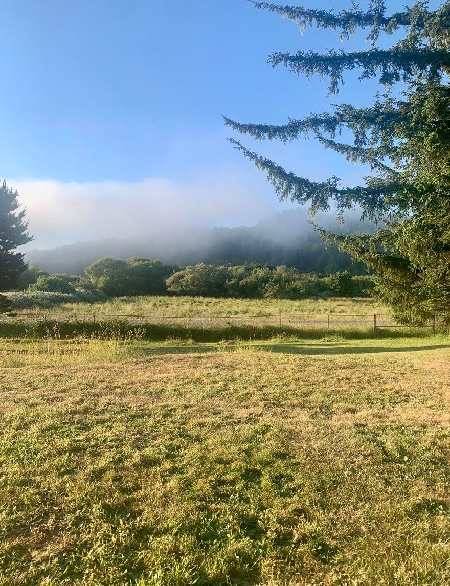 Experience true Oregon Coast living at 34944 Ophir Rd, where panoramic Pacific Ocean views, quiet open pastures, and daily wildlife create a peaceful coastal retreat. This 3BD/2BA home sits on RC-zoned acreage just north of Gold Beach, offering residential comfort with flexible live/work potential. Large picture windows frame sunsets and grazing cattle, while two living spaces with wood-burning stoves add warmth and charm. The home sits elevated outside the mapped FEMA flood zone. The finished studio/loft above the garage is ideal for art, office, guest space, or possible ADU. Garage/shop is fully wired with its own electric panel and meter. Seller willing to share this year's home and septic inspections; septic pumped in 2025. Fully fenced with gated entry for privacy. Minutes to the Euchre River, Cedar Valley Golf Course, Nesika Beach, and Gold Beach. A place to slow down, create, and breathe deeply—a lifestyle on the edge of the Pacific.