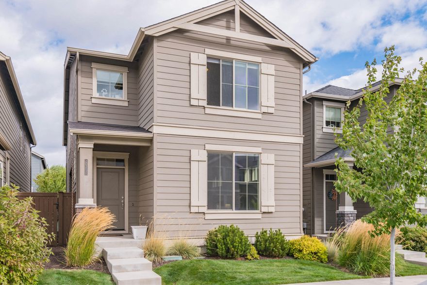 Turn-key & conveniently located in desirable & established McCall Landing, minutes to breweries, the 159-acre Pine Nursery park, trails & the Parkway, this better-than-new gorgeous home has all new paint, black light fixtures & black plumbing fixtures, HE dishwasher and is nicely upgraded with laminate wood floors, quartz counter-tops, stainless steel appliances, under mount stainless steel sink in the kitchen, loads of counter space & storage, primary bedroom enjoys a sitting area/flex space, en-suite bathroom with double vanities & walk-in closet! A second large flex/loft area is perfect for a home office, work out area, or family room, etc. Terrific design to maximize natural light inside. The outside space offers direct access to a large custom installed sheltered paver patio area with direct access to the kitchen! Very low maintenance, HOA takes care of the front yard landscaping, perfect for investors or busy homeowners. Washer/fridge included