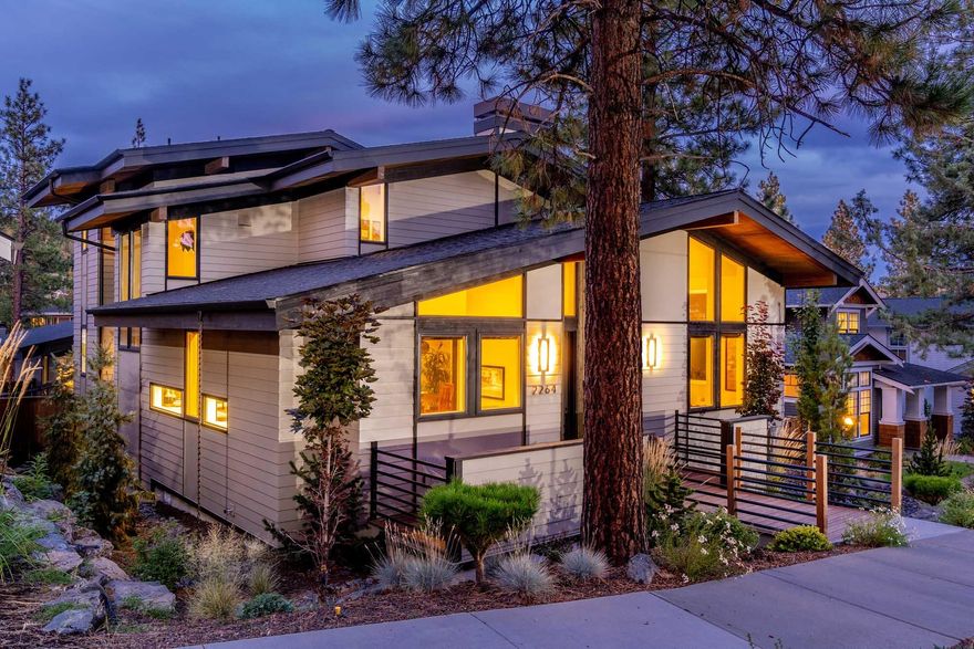 Welcome to Northwest Crossing, one of Bend's most desirable neighborhoods. Crafted by Leader Builders & designed by renowned architect Vern Sexton, this 2018 home blends timeless design with modern comfort. Open-concept layout, high ceilings, perfectly placed windows & skylights flood the home with natural light. Main-level primary includes a spa-like bath & huge closet. Upstairs, spacious flex room with AV hookups & skylights can serve as a family room or 4th bdrm. Finishes include wire-brushed White Oak floors, cabinetry, and 8' rift-sawn solid doors; new carpet; Quartzite counters; custom blinds; Pro Series Jenn-Air appliances; mature trees; 4-season covered deck with hot tub & natural gas hookup on .19 acres. Superior insulation and Earth Advantage Silver rating ensure year-round comfort. Located in the heart of NWX just minutes to parks, trails, Sparrow Bakery, and Downtown Bend.