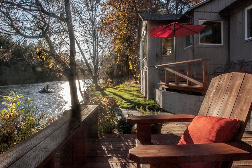 Spectacular location on the Rogue River with 120' of river frontage. Excellent view of the river from 3 decks (#1 raving on Airbnb reviews--''Shady Cove Fish
Camp on the Rogue River''). Watch eagles & osprey soar by right outside your window. With this charming cottage as your base, enjoy great fishing, rafting,
kayaking, hiking, biking, water skiing & BBQ-ing by the river. Upriver is Elk Creek Hole & Cable Hole is downriver--the zone between is well-known for
steelhead & salmon fishing. With Lost Creek Lake, Rogue Elk Park & Casey State Park within 5 miles & Crater Lake less than an hour away, there are
boundless opportunities for outdoor living! Improvements: Exterior/interior paint, mini-split in living area, vinyl double-pane windows, water softener & much
more. Large parking area for boats, RVs, etc. 2-car garage also works great as a game room. Additional storage under home (380sf)--rafts/kayak storage, etc.
Shown by appt only.