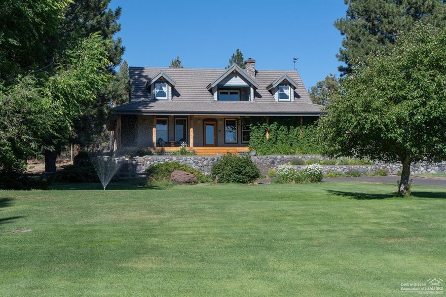 Looking for an exceptional place to raise a family? You've found it . Owner built custom home on 40 acres just min. from Sisters, Oregon. Stunning Cascade Mt. views ,several unique water features, irrigated farmland that you can use or lease and just enjoy the view. Home has a spectacular wrap around front porch, beautiful tile work, massive River Rock fire place, and a Tulikivi soapstone wood burning furnace. Large garage, spacious shop & barn for storage or horses.