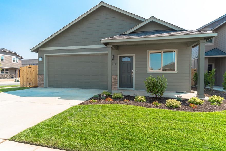 Home is complete! Enjoy living in a stunning brand new home situated on a corner lot in NW Redmond. Great room plan w/gas burning fireplace & slider that extends entertaining outside. Open kitchen features Quartz slab ctrs, bar seating, Stainless Energy Star appliances & spacious pantry. Gas high efficiency furnace w/A/C. Dbl car garage, front & back landscaping w/sprinklers, 6' cedar fence. Space for entertaining inside & out! Model home @ 3095 NW Alder Pl Thu-Mon, 12-5pm for additional floor plans