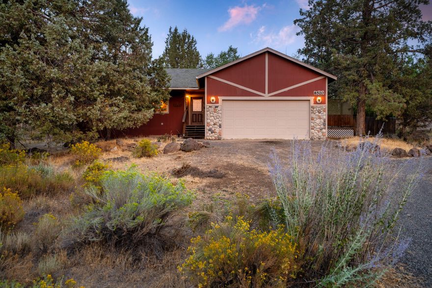 Charming 3 bed, 2 bath stick-built home in the peaceful countryside of Crooked River Ranch! Enjoy cozy evenings by the fireplace, framed with beautiful juniper wood. Step into a welcoming tile-floor entry that leads to a spacious living area. Includes a small office—perfect for remote work or hobbies. Reliable and efficient heat pump for keeping the home comfortable year round.  The backyard offers a deck, shade and natural rock terraces amongst native and planted landscape.  The home sits on a full acre, offering space to breathe and grow. Attached garage adds weather proof parking and convenience. Comfort, charm, and country living all in one package—don't miss out!