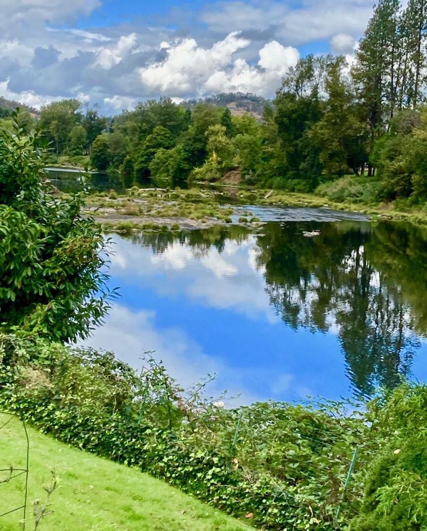 Rare Riverfront Jewel for under $500k! Gorgeous home in a convenient location near everything on a huge, level lot gently sloping to the south Umpqua River. The home has many updates and upgrades including two fireplaces, real slate patios, RV parking and more, The rolling lawn flowing to the river has built in sprinklers and there are steps down to a great fishing hole. There is a view of the river from many rooms. Roseburg Golf course and Stewart Park a short distance across the river.