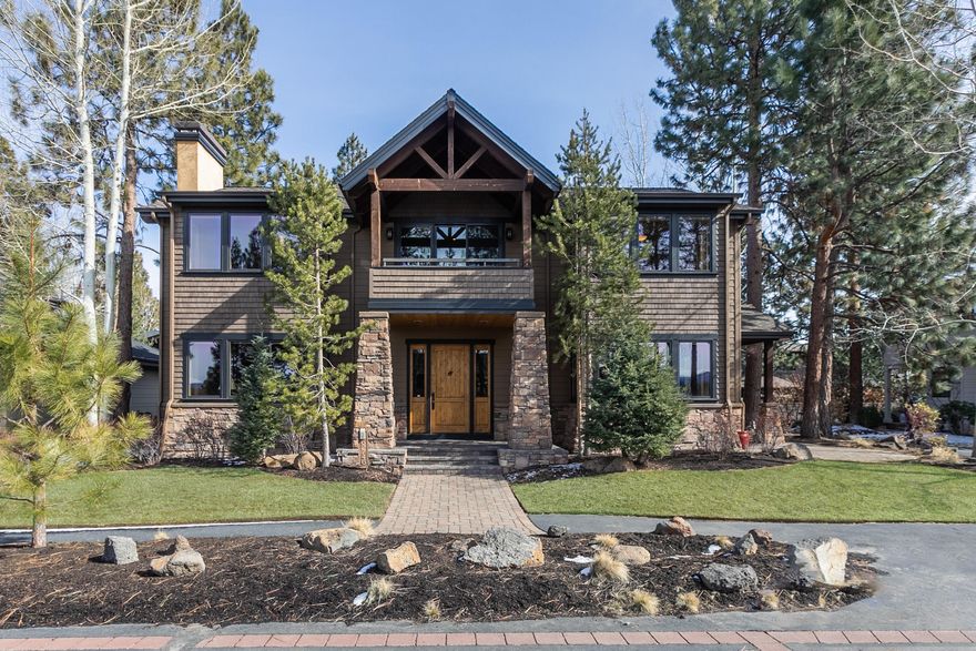 This stunning Schumaker Built Home, Nestled within beautiful mature pine and aspen trees, is an ideal location. Direct trail access is out the front door to Shevlin Park, Phil's Trail System, Tree Farm and points beyond. Exposed beams and Hickory hardwood floors greet you as you enter into this warm and inviting home. Beautiful kitchen, with upgraded gas range, dishwasher, 55 appliances, including double ovens and concrete countertops. The flow of the rooms on main floor allow for easy entertaining from kitchen to dining to living room, yet allow for private space when desired. Generous pop outs in living and dining spaces and upstairs bedrooms provide plenty of ambient lights and views. Decks in front and back on second floor and three paver patio spaces to enjoy outdoor living. 3 car garage with built in shelving for extra storage. Award winning schools and downtown conveniences. Western Exposure allows for spectacular Cascade Mountain Views and amazing sunsets.