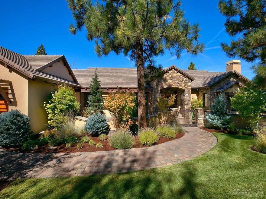 There is always that one rare home so awe-inspiring everyone wants to call it theirs. This single level home on Awbrey Butte is it. This house boasts stunning mountain views from Smith Rock to Broken Top, including Mt. Hood. Great room with floor-to-ceiling windows, chef's kitchen with a big island, perfectly appointed rooms, four fireplaces, wood floors and high quality finishes are the beginnings of excellence. Sit in the beautiful walled-in courtyard and enjoy the garden and soothing sound of the babbling brook. The home is nicely situated on a very private 1.38 acre lot and promises a lifestyle rarely found in Bend.