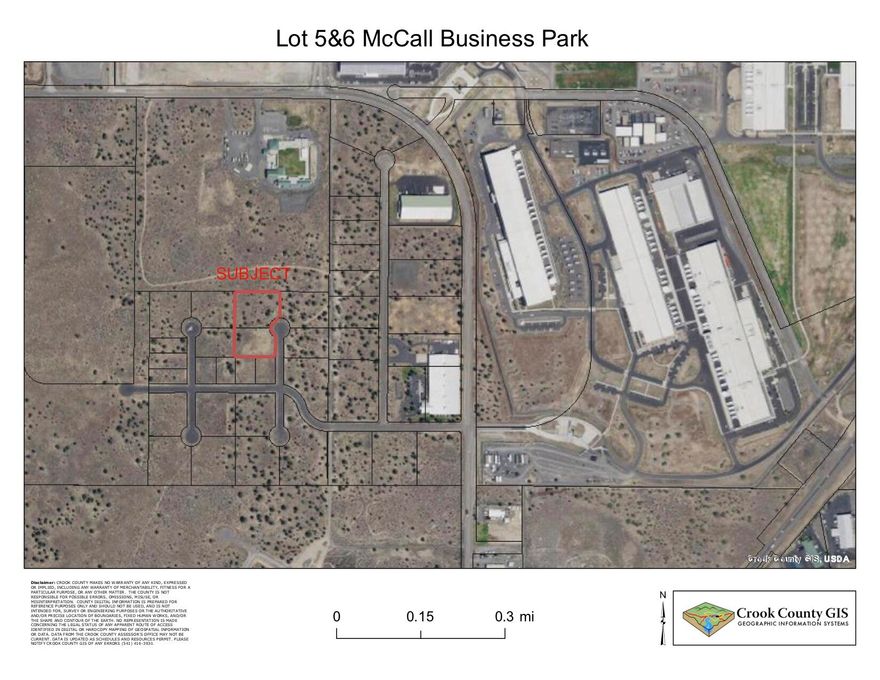 Potential data center or backup data center -Tech-wise this is an optimal location due to Central Oregon power and superior communications bandwidth availability. There is a power substation nearby (back of FaceBook) underground fiber optics available at site. Central Oregon address without the Bend prices!  2.77 acre light industrial level lot in Tom McCall Business Park. Close to FaceBook and Apple Data Centers.  The Property has water, sewer, and power at the street. This is two separate contiguous tax lots offered as one. The lots are included in Prineville tax enterprise zone.