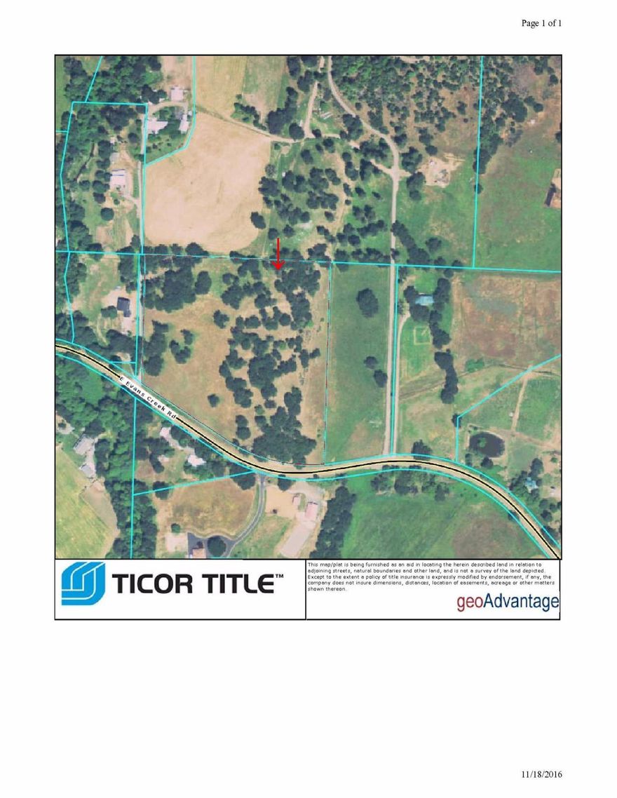 Beautiful EFU zoned 12.13 acre parcel on E Evans Creek road. Particularly wooded with lots of open spaces. There is an easement to Evans Creek for irrigation--800 feet away. Buyer to do own due diligence regarding water rights and uses of the property. Water certificate and permit available in listing office. No seller financing. Cash only.