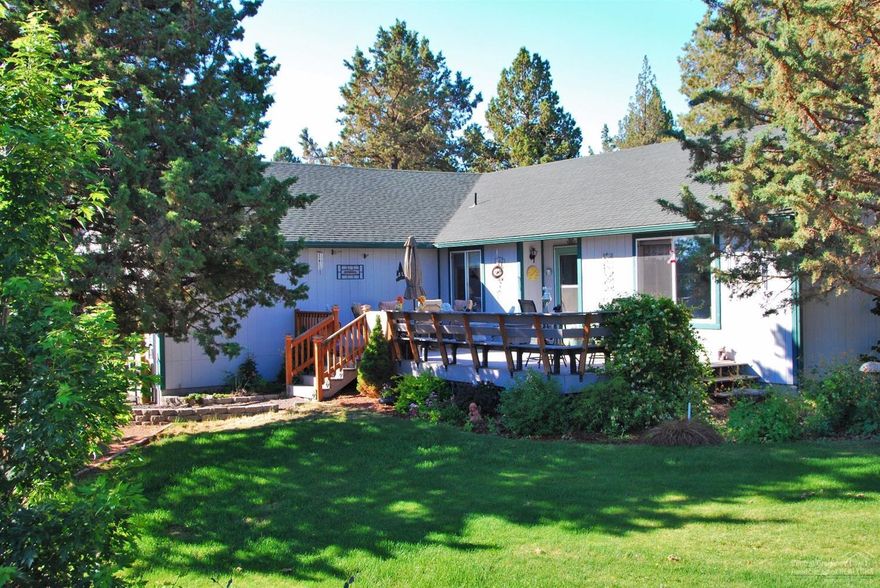 Secluded slice of heaven. Spacious and open, filled with light and surrounded with delightful vignets of landscaped oasis from a rose covered arbor, honeysuckle cascades and so much more. Room for everything with a three car garage, greenhouse and room to park the RV or boat. And...everything that Crooked River Ranch has to offer: 18 hole golf, swimming, tennis, hiking, fishing, abundant wildlife and rich community life.