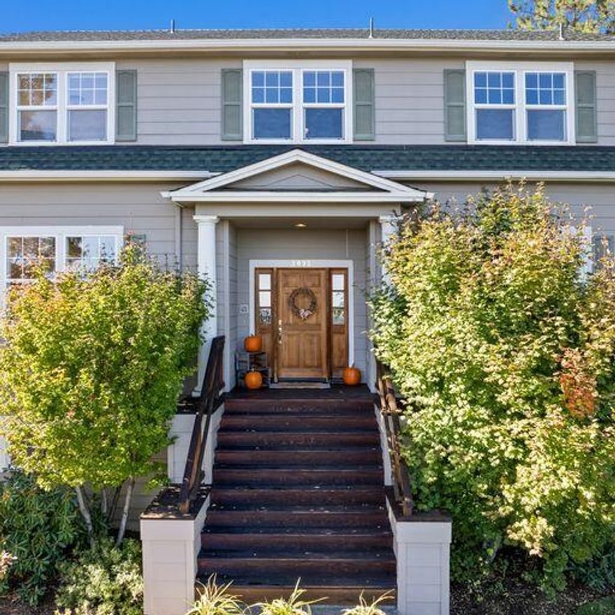 Bright and spacious floor plan with East facing views. Master bedroom with fireplace and private deck on main floor.Garage located on alley behind home. Great room with fireplace opens to kitchen/dining room. Sliding glass door from dining room to new Trex deck. Finished basement great for game room/office/gym. 3 bedrooms and 2 full bathrooms on second floor with bonus room and fireplace. South facing deck off bonus room. Air conditioning recently added. Interior paint updated.