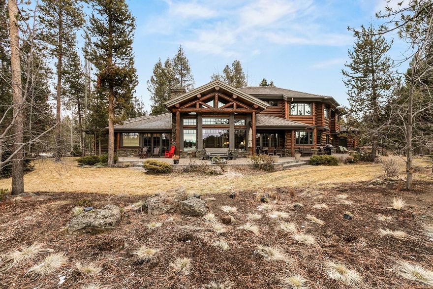 Rare opportunity to own a Sun Forest built and designed estate, the pinnacle of luxury with quality craftsmanship, built on private, .60-acre lot, backing the signature 12th hole of the celebrated and gated Crosswater Golf Club. Only 119 owners will call these amazing 600 acres home. NW lodge style log home features open floor plan with the stunning backdrop of unobstructed waterfront, and golf course views. Three fireplaces, master on main, 3 en suite guestrooms, gourmet kitchen with private den and fireplace, his and hers offices, den overlooking and open to the living space below, and the endless views from every room. The lake is stocked with fish, watch Osprey & Bald Eagles, and enjoy endless sunsets on the large paver patio. High-end furniture package included.