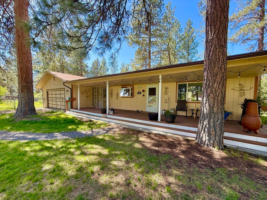 Experience serene living along the beautiful Williamson River with private river access perfect for fishing, kayaking, or simply unwinding by the water. Just 30 minutes from Crater Lake National Park, this spacious two-bedroom, one-bath single-family home includes an attached two-car garage and an impressive 1,800 sq ft detached garage/shop—complete with a wood-burning stove, half bath, and parking for 3-4 additional vehicles.
The property is a nature lover's dream, featuring multiple fruit trees, berry bushes, vibrant flowers, and abundant wildlife. You'll find five frost-free faucets throughout the yard for convenient watering, plus LeafGuard gutters installed on both the home and shop. An RV port with full hookups adds extra versatility. 30 AMP generator panel on home. Start your mornings in the hot tub on the back deck, sipping coffee as birds and squirrels bring the landscape to life. This peaceful retreat truly is a slice of paradise.