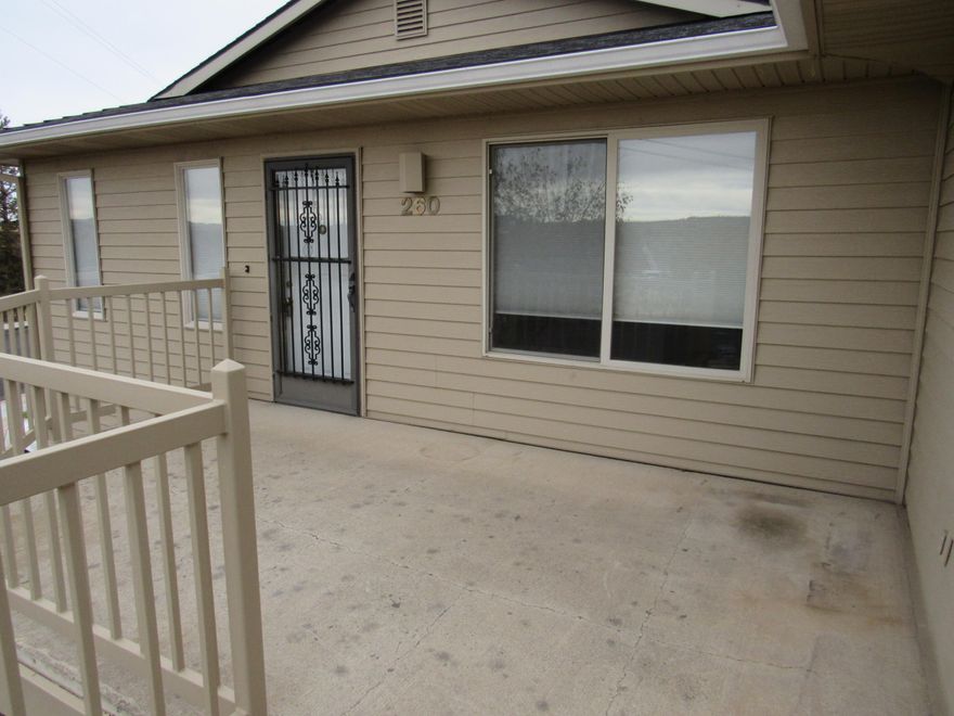 Very clean three bedroom, two bathroom, home in a sought out neighborhood of Madras. Its perch allows for good sunlight and great views of the city and surrounding area. The home features a wider than normal two car garage that allows for excellent storage on one side, and a work bench on the other. The wide concrete driveway provides comfortable off street parking for two additional vehicles when needed. A natural gas funace warms the home, and an airconditioning unit is already installed for the warmer weather. Finally, one will notice the lack of stairs when entering the home, either from the garage or the front door, making it an inviting place for everyone.