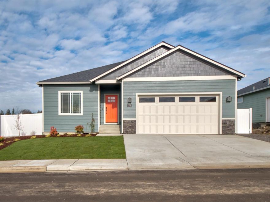 Highly versatile 3bed-2bath Medford home by Rispoli Design and Build! This home boasts quality & efficiency with its Energy Trust EPS certifications and 100% James Hardie fiber cement siding & trim exterior. Interior amenities include spacious kitchen island with eat-in bar, laundry room adjoined to master closet, 9-ft ceilings, coffered ceiling in living, mud room, smart thermostat, tankless water heater (for instant-endless hot water), baseboards and custom trim throughout, LVP flooring, backsplash and quartz countertops, s/s gas appliances with convection, lifetime warrantied-customized cabinetry with concealed hinge/soft-close doors, digital front door keyset, fully finished & insulated garage & garage door with WiFi opener, vinyl fencing, professional landscaping with timed sprinkler system, and more! Included 10-year warranty. Buyer can select colors & finishes. Seller Agent has an ownership interest in the LLC that owns the property. Compl late Sept 2020.