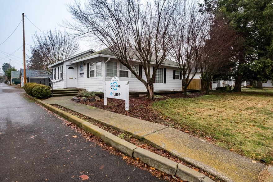 Front and center business opportunity located in desirable East Medford. This 919 sq. ft., well-maintained building boasts nothing but potential. Including, but not limited to: a new HVAC system, new gutters, new back patio, mature landscaping with sprinklers and a fully fenced dog run. There are 4 offices, a break room, bathroom and conference room. There is potential to add more parking to the front of the building and all of the office furniture is included! Don't miss out on this chance for wonderful exposure!