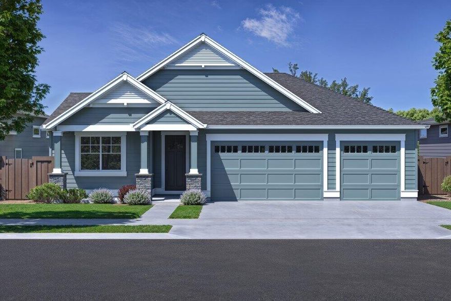 Popular floorplan with desirable upgrades already included. Single-level 4 bedroom with a large 3-car garage features a generous great room with a gas fireplace open to a spacious kitchen, island eating bar, and dining area. Light cascades in through the large windows and 9' sliding doors in the dining area to enjoy the covered backyard patio. Quality finishes include solid Alder cabinets, quartz counters in kitchen & baths, full-height kitchen tile backsplash. Spacious primary suite has spa-style soaking tub, tile shower, water closet, and sizable WIC. Ochoco Pointe community offers resort-style amenities! Enjoy HOA front yard landscaping maintenance, a seasonal pool, park, playground, ½ sports court. Dog-friendly community. Easy access via paved path along protected wetlands with entrance to neighboring 600 acres of public walking trails venturing up Barnes Butte. Photos of similar unit, specs vary.   Model home @1311 NE Whistle Way open for tours, Fri-Mon, 11-5:00pm. #240 Hillmont.