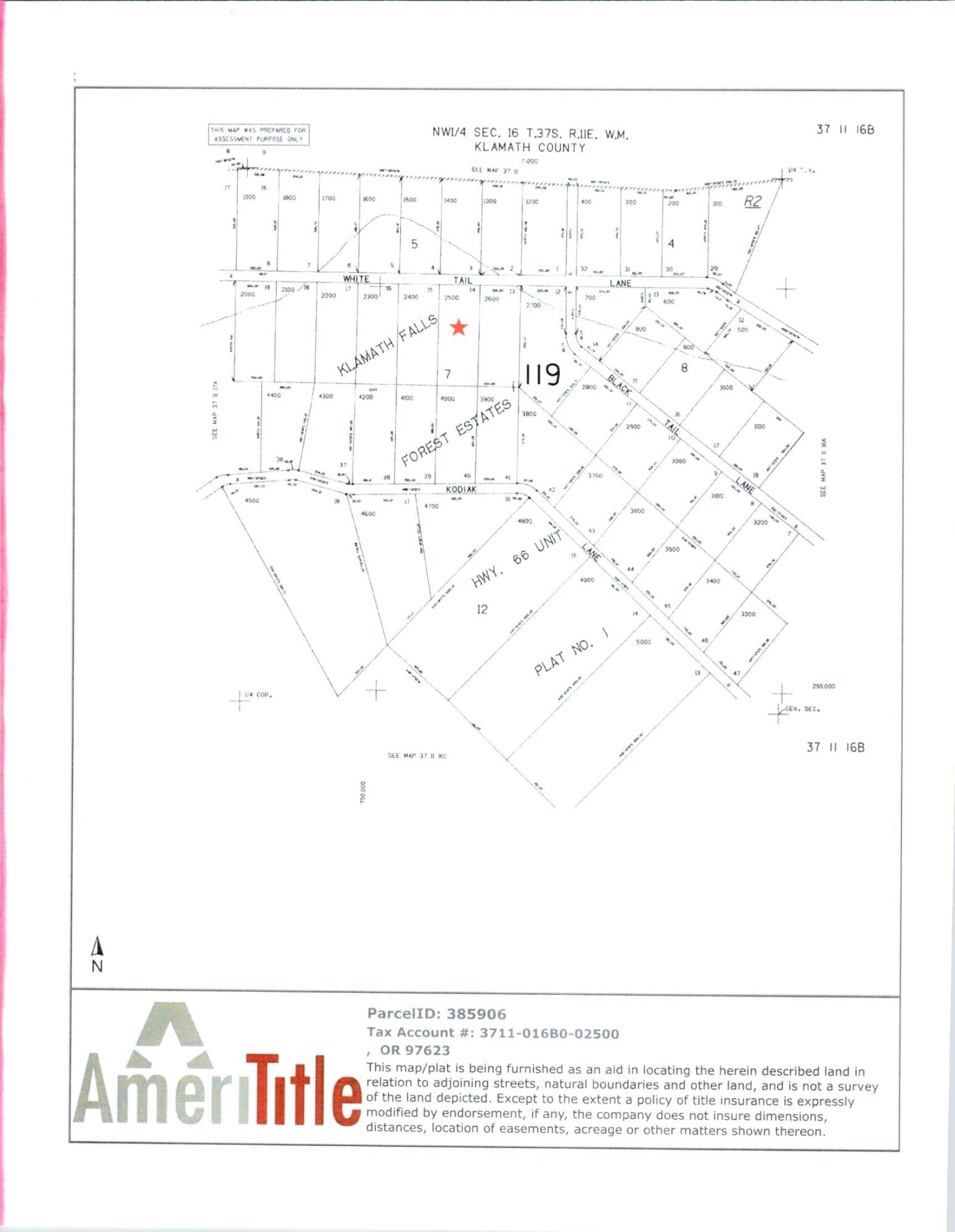 Klamath Falls Forest Estates -Hwy 66 Unit -Plat No. 1 - Land