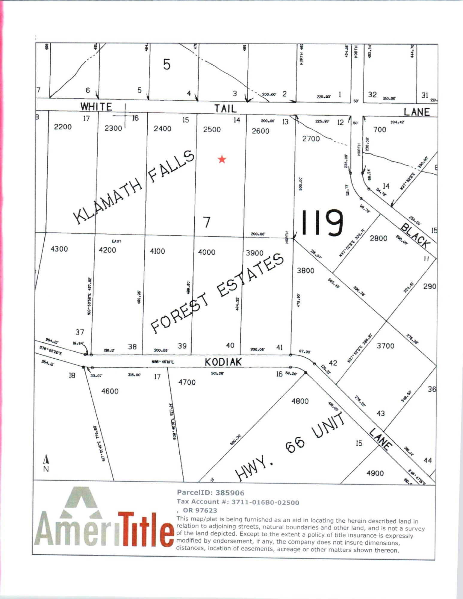 Klamath Falls Forest Estates -Hwy 66 Unit -Plat No. 1 - Land