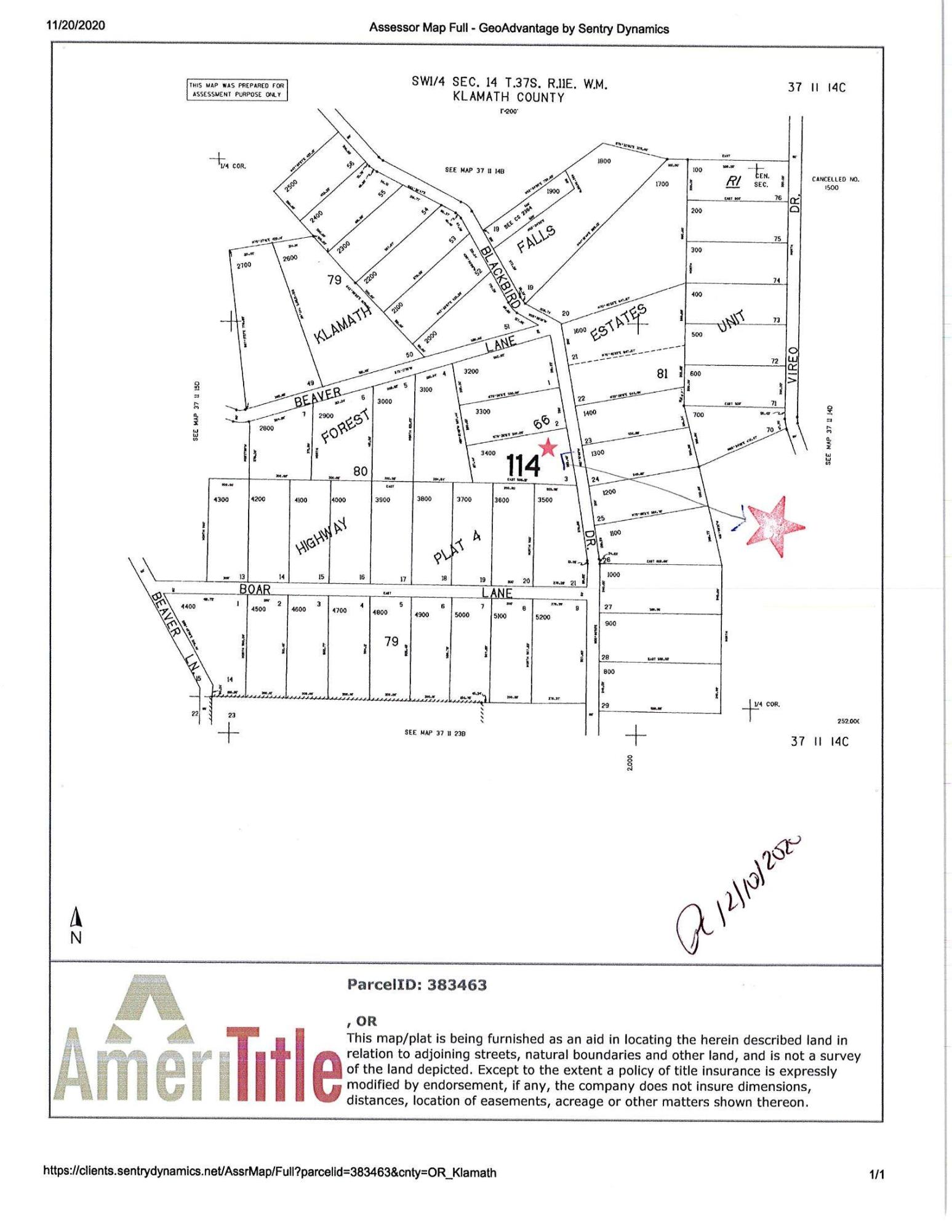 Klamath Falls Forest Estates -Hwy 66 Unit -Plat No. 1 - Land