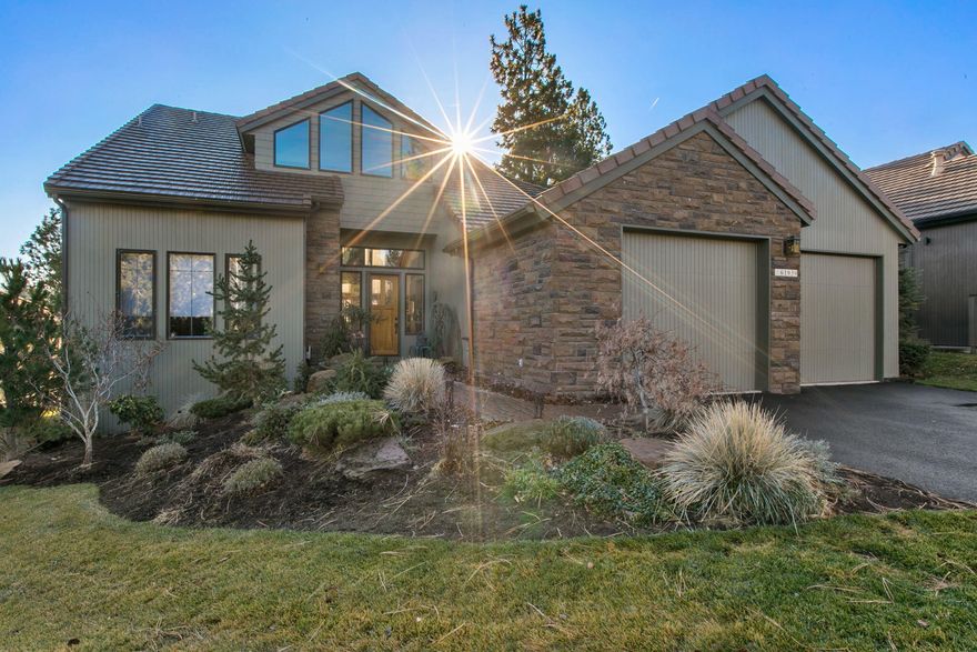 This well maintained home has such a peaceful setting! Enjoying a favorite beverage sitting around a fire in the back fire pit area or soaking in your personal hot tub over looking the beautiful fairway will undoubtedly become some of your favorite activities. This home boasts 2 large primary suites with one upstairs & one on main level. Main level office is also ensuite - with removal of desk this could easily make a 3rd bedroom suite or leave as is for a wonderful home office. In addition to the updated chef's kitchen there is also a large climate controlled wine closet. A huge wall of windows & soaring great room vaulted ceiling make for a light filled home with views over the golf course to Paulina Peak. Cozy up to the fireplace on those beautiful snowy days or entertain all Summer long on the beautiful & spaceious mahogany back deck. HOA dues cover landscaping & snow removal from driveway & walkway. If desired golf & other amenities available with additional membership fees.