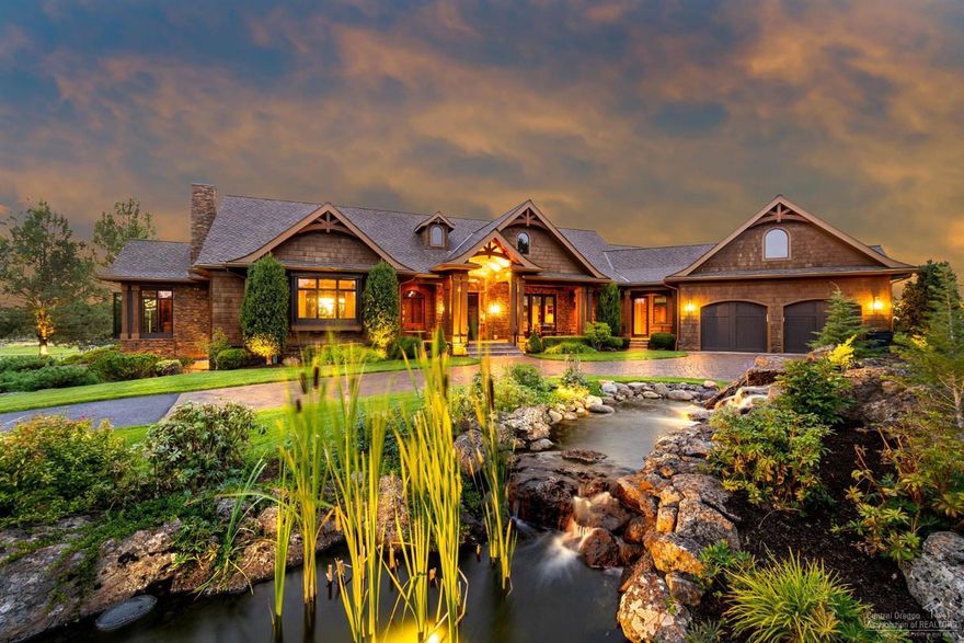Live your dream and experience a true legacy in Bend Oregon where rustic lodge meets elegance. Custom built by a distinguished Pacific NW home builder, as his 15.32 acre ranch estate, this architectural masterpiece is expertly designed with indoor/outdoor living spaces, fine hardwood finishes and exquisite details featuring exposed arched beams, 9' barn doors, and dramatic floor-to-ceiling fireplaces exuding warmth, unparalleled quality and views of the Cascade mountains and colorful sunsets. <span style=font-size: 10pt;=>This meticulously maintained ranch borders acres of public land for the horse enthusiast or nature lover. All privately gated and fenced with a guest house, pull-thru heated 4-stall barn, riding arena, paddock, 3-bay RV garage, workshop and serene duck pond, just minutes to Bend's finest amenities, shops, restaurants, airport and recreation. Offered turnkey, professionally decorated. Don't miss virtual media.</span>