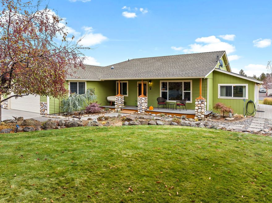 Immaculate single level home on 1.92 acres, 1 acre irrigated, MUA 10 zoning offers more flexibility. Great location just minutes from downtown Bend. Covered front porch, river rock accents, great room floor plan, tile flooring throughout. Center island kitchen, stainless appliances, 2 pantries, large sink, built in hutch. New furnace/AC in 2018, exterior paint in 2021. Master suite w/walk in closet, large jetted jacuzzi tub, tile flooring, surround & backsplash, corner windows. Comfortable 9'x 22' enclosed porch/sunroom, skylight, sliding glass doors, ceiling fan, 15' x 30' paver patio, greenhouse & hot tub. Huge 3,360 sq. ft. (40'x 84') heated shop for covered RV parking, workshop, warehouse & more. Fully insulated, 12' & 14'overhead doors, 220 electric, 12' x 24' storage room and loft area. Room for all your vehicles, RV(s), boats, trailers, trucks, toys and more. Wonderful setting w/sprawling lawns, irrigation pond with pump, fenced, old growth trees and plantings, paved driveway.