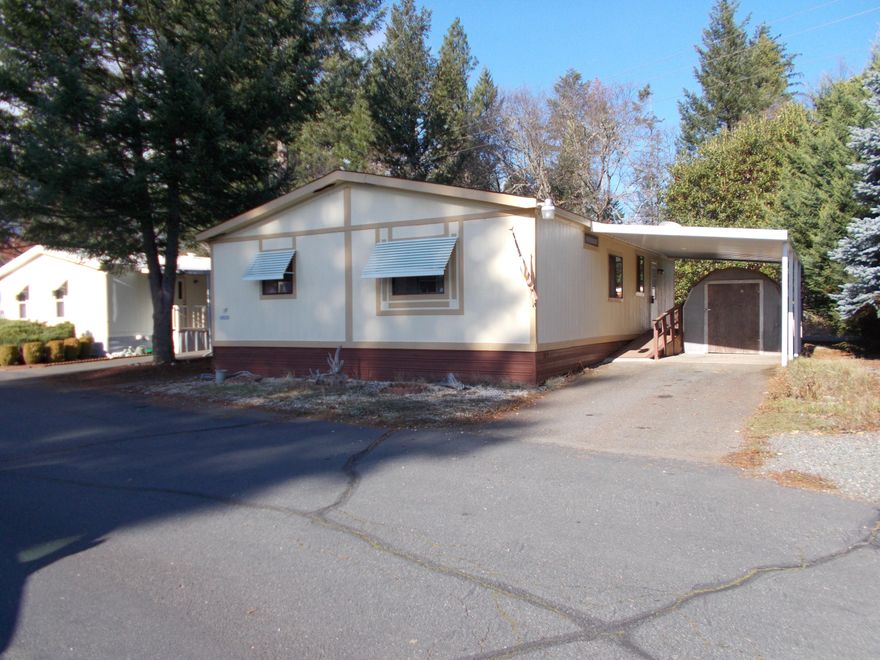 This is a fixer. Seller does not know if the wood stove is certified. This is an all cash sale. Buyer must be approved by park. Space rent will be $370.00/month, this includes water, sewer, and trash. This is a very nice senior park. Deer and turkeys abound. Good place to walk.