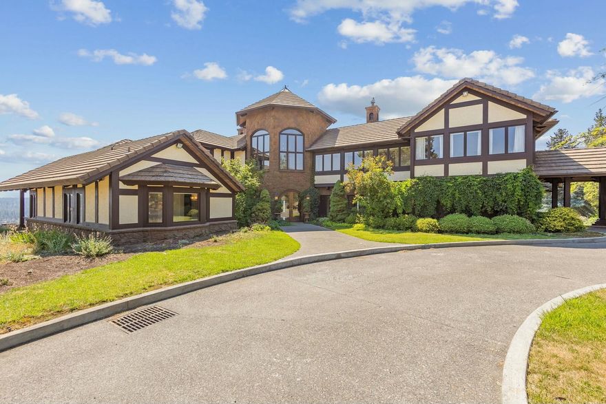 Nestled in a breathtaking location, this timeless estate offers sweeping views of the majestic Cascade Mountains and Whychus Creek Canyon. Surrounded by luxurious gardens, the home stands in contrast to the low-maintenance high desert landscapes that dominate the nearly 40-acre property and the sparsely developed land around it. With European-inspired elegance, this estate boasts an array of exceptional features, including a lighted tennis court, three stunning rock fireplaces, and expansive aggregate patios—both covered and uncovered. Additional highlights include a heated dog kennel, solarium, sunroom, formal and informal dining spaces, and an oversized family room. The home offers four bedrooms, each with an ensuite bathroom, including a main floor primary suite with two full baths, separate closets, and a chef's kitchen with a large pantry. Enjoy the convenience of a three-car garage with ample attic storage for all your toys.