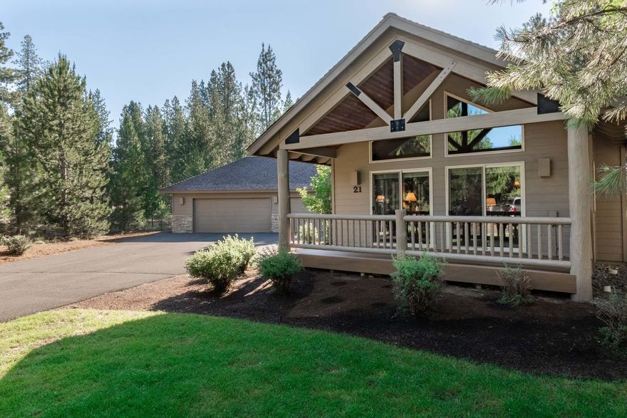 FIRST time on the market! Beautifully maintained 2-story home at the heart of Sunriver close to all that you want to do here! Desirable great room vaulted layout with a primary suite on the main level. Great room has a gas Fireplace for cool evenings, plus walls of windows & French doors for lots of natural light. Spacious kitchen with lots of cabinetry, granite tile counters and center island with eating bar. Dining area is perfect for gathering the whole crew or intimate dinner parties. Two guest bedrooms a full bath and powder room complete the main level of this great resort home. The upstairs consists solely of a second primary suite which is spacious, very private and nicely separated from the rest of the home. The covered front deck is accessible from the great room and the rear deck is accessed from the lower primary suite & hall. Both are newer Trex decking for excellent endurance. 3-Car garage w/ plenty of asphalt parking. Hot Tub. A/C. SHARC paid. Exterior painted July 2021.