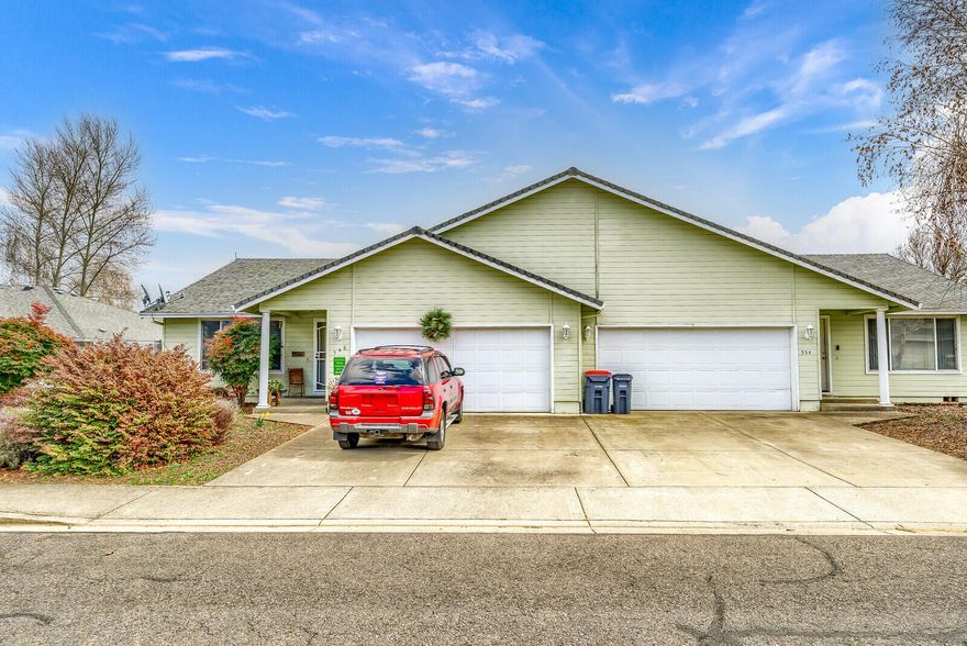 Well maintained duplex in a great neighborhood located in Central Point, Or.  Bright 2 bed, 2 bath units and are approx. 1,117 sq ft.  and single level.   Units also includes 2 car garage and fenced back yards.   Close to shopping and services.  Both units are occupied and rent for $1,295 each side.