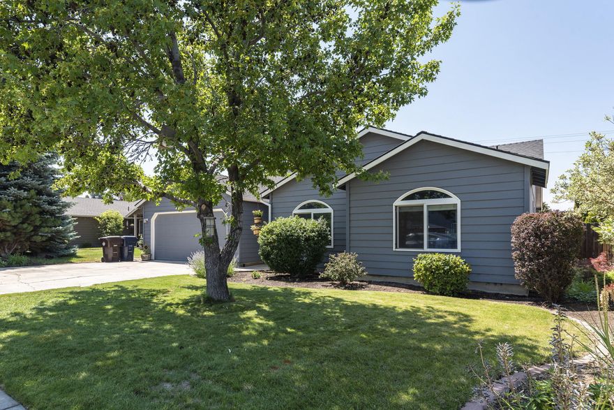 One level home with mature landscaping and large stamped concrete patio in the private rear yard. This home has had quite a bit of updating and is in move in condition. Great Room floor plan with gas fireplace. Skylight for additional natural lighting. Ceiling fan in the Great Room. Interior and exterior recently updated. Some of the windows have been replaced. Newer laminate flooring and carpet. Forced air gas furnace with A/C. Attached double garage is sheet rocked. Home and yard in great shape!