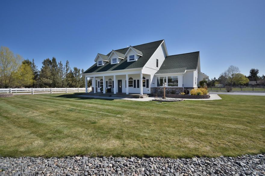 Beautiful Tumalo Home on 4.74 acres with Cascade Mtn Views, 2 ponds & underground irrigation! Great horse set up with quality fencing and barn. The home features a gorgeous kitchen with granite, stainless appliances, eating bar & breakfast nook. The family room has an Xtrordinair gas fireplace with large rock hearth & surround. Luxurious master suites on each level. Lots of storage and bonus areas throughout. Great outdoor living & very private. This house and property would be a great place to call home.