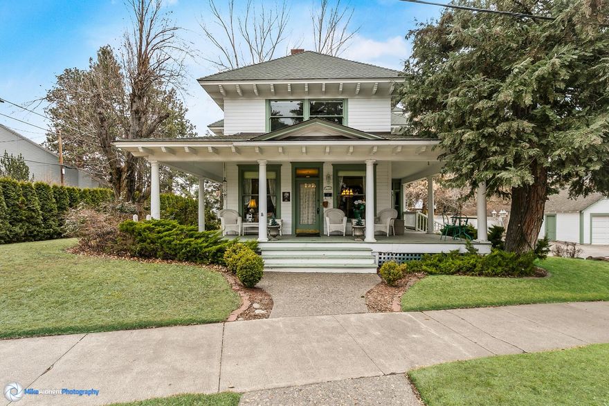 Step back in time as you enter the historic Sather House just blocks from downtown Bend. Added to the National Register of Historic Places on June 27,1997 and home for many years to one of Bend's well-known historic citizens (Evan A. Sather, a prominent business man, civic leader and photographer), this property has maintained the beauty and nostalgia of early days. Centrally located between downtown, the Old Mill and Drake Park, this property offers easy access to all of Bend's best and most popular amenities. Used for many years as a favorite Bed & Breakfast this home offers 5 beds, 5 baths, living room, dining room, parlor and sunny eat-in kitchen. Gorgeous original woodwork and hardwood flooring highlight the home's interior. Looking for additional space? Unleash your imagination on the unfinished 832 sq ft basement and huge attic space! The exterior is framed by a welcoming wrap around porch, perfect for watching the world go by on a summer day. This home has been well-loved.