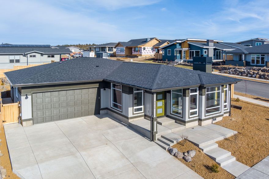 NEW light and bright 3 bedroom 2.5 bathroom home with Cascade Mountain Views. Enjoy the large 742 square foot double garage with extra storage or workshop area. Tiled floors and tiled shower in the master, Bosch stainless steel appliances, gas fireplace in the great room, fully fenced and landscaped, A/C, high efficiency forced air gas furnace, tankless hot water heater, quartz countertops throughout. This home is a wonderful example of Talmage Construction's thoughtful design and quality built homes. Enjoy the outdoors all year long with the two covered patios and covered entry. Move in ready NOW. GPS will NOT take you to the home so from Helmholtz take Wickiup, Right on 43rd to the stop sign, Right on Antelope. The home is on the corner of Antelope and 44th.