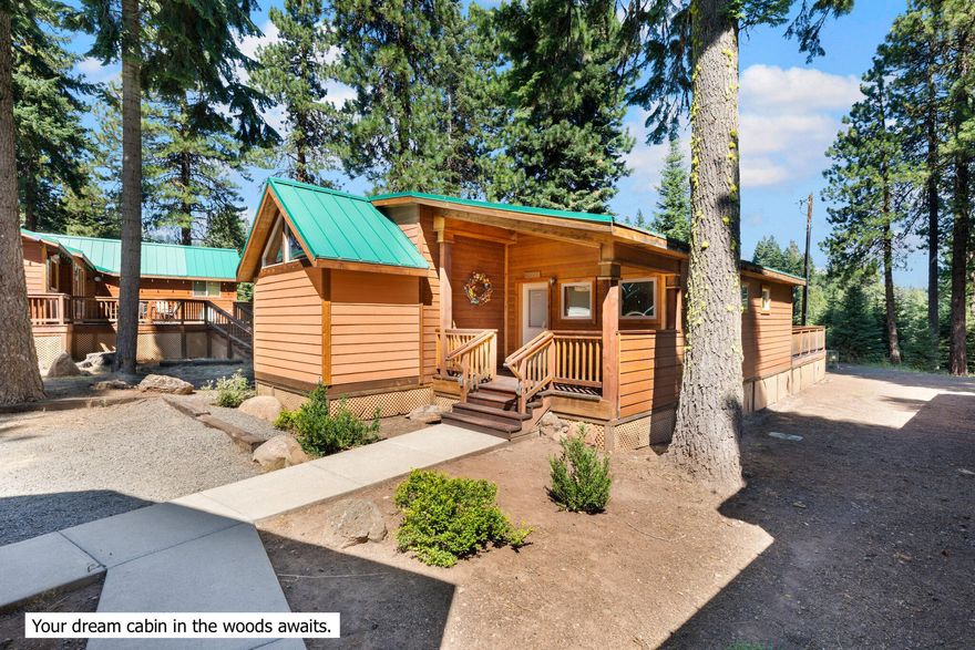 Your cabin in the woods awaits! Whether you are looking for a vacation getaway or a proven investment property, this deluxe cabin nestled in a private mountain resort is perfect. Don't miss the opportunity to own one of the largest, best appointed cabins at the resort. This fully furnished cabin has a huge living room, a massive deck w/hot tub and bbq, & en suite bath off the main bedroom! Walking distance to the lake, relax on the deck, or just enjoy the mountain quiet. The upstairs loft is perfect for guests or quiet naps. The oversized 2-two-car finished & insulated garage is perfect for cars, toys, or storage. Conveniently located just 35 minutes from downtown Ashland. All appliances, furniture, furnishings, & hot tub are included. HOA fees of $285/mo include water, septic, TV, high-speed internet, & snow plowing. Owner gets 1/22 ownership in 30.18 acres of land. Cash only - no financing.  No permanent occupancy allowed