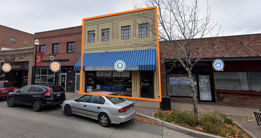 Ideal location in Midtown Redmond with 6th Street exposure. The ground floor retail lease has been to a long term tenant but could be available for an owner/user. The lease is below market. The second floor is a two unit, vintage residential. There has been short term tenants. The second floor is usable as is but best use would be a redevelopment. Second floor has separate streetside entrance.