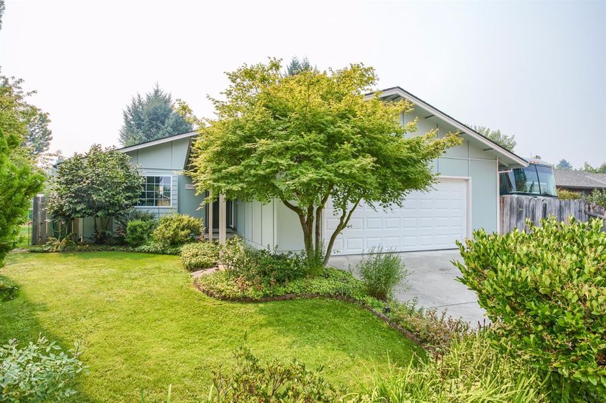 Sweet home; you will love it. Featuring an updated 3 bedroom, 2 bath home with 1361 sf. that has newer roof, windows, carpet, heat pump and stainless steel appliances. Step down living room with vaulted ceiling is sunny and bright. Kitchen with tile counters, snack bar and SS appliances. Spacious master suite with new vanity, tile shower and French doors to the patio. Wonderful sunroom is a perfect place to relax with a good book. Separate laundry room; attached garage with storage. RV parking. Covered patio; sprinklers and drip, fruit trees and garden area. Beautiful yard with mature landscaping and a .22 of acre. Perfect location; close to schools, shopping and hospital and cul-de-sac. District 7 schools. Put this on your list to show.