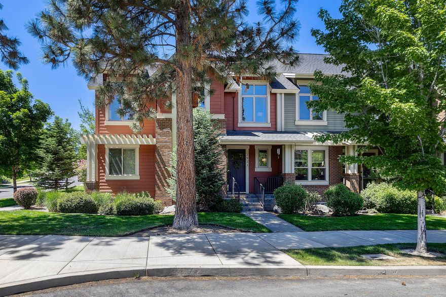 Impeccable townhome in the heart of Northwest Crossing. This timeless Northwest Craftsman-style home has a freshly painted interior and features quality finishes throughout, including a vaulted great room with skylights and a gas fireplace surrounded by built-ins. The spacious kitchen offers beautiful custom cabinets, and a large quartz island with an eating bar, and a spacious walk-in pantry. The primary suite is conveniently located on the main level, boasting a large walk-in closet. This coveted end unit provides two outdoor spaces: a secluded courtyard and a southwest-facing patio perfect for entertaining. The alley-accessed 2-car garage has plenty of room for all of your Central Oregon gear. Meticulously maintained inside and out, this Earth Advantage-certified home is perfect for a low-maintenance lifestyle. Just one block from Compass Park and close to all the restaurants, shops, and amenities Northwest Crossing has to offer.