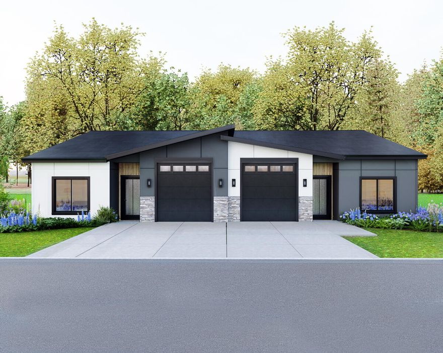 Meadows at Crooked Creek Phase 2--one of 4 attached new homes conveniently located in the heart of Medford. This beautiful mid-century modern style detached single-story home by Rispoli Design & Build features 1,282 sq ft (per builder), 3 bedrooms and 2 full baths, and 100% Hardie cement non-combustible siding & trim exterior. Features include vaulted and/or 9-ft ceilings, quartz countertops, heat pump water heater, plank flooring, porcelain tile, ductless mini-split HVAC, kitchen island, s/s appliances including refrigerator, Diamond Mantra cabinets with soft-close doors & hidden hinges, fully finished garage with wi-fi opener, vinyl fencing, professional landscaping, Energy Trust certification, and much more! Buyer can select cabinets, flooring, colors, and finishes.