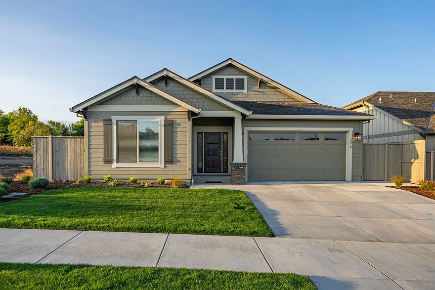 Discover your dream home in the Middlefork Creek Development built by Mahar Homes, Inc. Built in 2023, this home features custom cabinets and exquisite quartz countertops in both the kitchen & bathrooms, providing a blend of style and durability. The bathrooms feature beautiful tile floors and showers, while the main living areas have hardwood flooring throughout. Enjoy the spacious great room, complete with vaulted ceilings & a natural gas fireplace—perfect for relaxing or entertaining. Built with quality in mind, the home includes Hardie plank siding and Milgard windows, complemented by fully wood-trimmed windows & baseboards, adding a touch of sophistication to every room. Located just moments from Centennial Golf Course, you'll have easy access to premier dining, shopping, and all the amenities that East Medford has to offer. As an end lot, this home offers added privacy & serene surroundings. Home is Earth Advantage Certified. Don't miss out on the opportunity to make it yours!