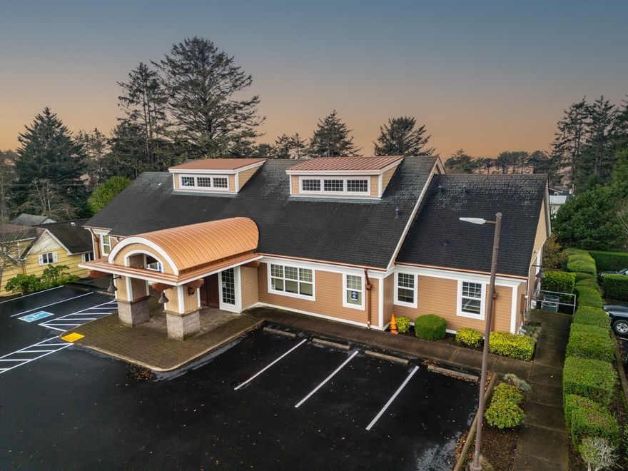Exceptional Oregon Coast Investment
Introducing an exceptional investment opportunity in Lincoln City at 3469/3489 NW Hwy. 101. This attractive office building boasts an attractive cap rate of 6.42%, offering investors a healthy return. The property is 100% leased to two tenants, Western Title and Escrow and Dr. Robert L. Oksenholt (dba Dr. Bob Health Centre), both under triple net leases, ensuring a stable income stream.

The building features a tasteful and well-designed interior with high-quality finishes, creating a professional and inviting atmosphere. Tenants enjoy prominent visibility with monument signage, maximizing exposure on bustling Hwy. 101. Situated on the Oregon Coast, mere moments from the beach, the location combines modern architecture with coastal charm, appealing to both tenants and investors alike.