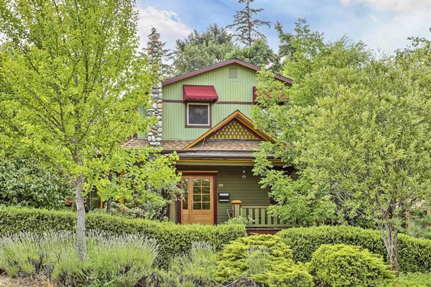 What a wonderful treat this home is! Turn-of-the-century charm with thoughtful updating. Located in a favorite, established Ashland neighborhood: not on the hillside, not too far from downtown & on a large, private lot. Step into the home & beautiful original fir floors greet you & they continue through the living room, dining room & kitchen. High ceilings feature retro-style schoolhouse lights. In 2013 the beautiful kitchen was remodeled top to bottom with all new appliances, cabinets, Ceasarstone countertops, sleek aluminum backsplash, farmhouse sink & more. The master bedroom remodel included new solid alder wood cabinetry for additional closet/storage space. The master bath was also remodeled. A third retro-style bathroom was added. The generous & private backyard has a large deck, koi pond, numerous mature trees, & full irrigation system. In 2013 brand new roof, awnings were added on most upstairs windows & new window treatments can be seen throughout most of the home.