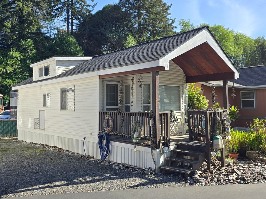 Clean & Comfortable Park Model in Portside Brookings RV Park. Fully furnished & move in ready. 2002 blt park model, 418 s/f with 1 bedroom plus loft. Bath w/ step-in shower, Owner says will miss Brookings' ''soft water'' showers. Home has been maintained. New roof within the past 5 years. Space rent for new Owner will be $700 per month w/ $100 Electrical deposit *includes Water, Garbage, Sewer & *share of power metered - last month was $5. 57-gallon propane tank is rented ($100 per yr). Excellent location, close to the Ocean Harbor, restaurants & shopping. Club House & Laundry services w/ modern washers & dryers on site. Any Buyer Interested must be Approved with Park, see Rules & Regs.