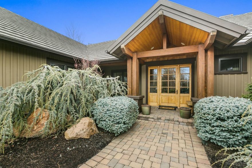 Experience luxury living in one of Bends most desirable golf communities. This single level French Country inspired home sits perfectly on Broken Tops 12th fairway. The kitchen is the heart of the home which opens to the living area, framed with floor to ceiling windows creating a light and bright home while providing spectacular views of the golf course. You will find a spacious master suite, two large guest bedrooms and a large office with lots of built ins.