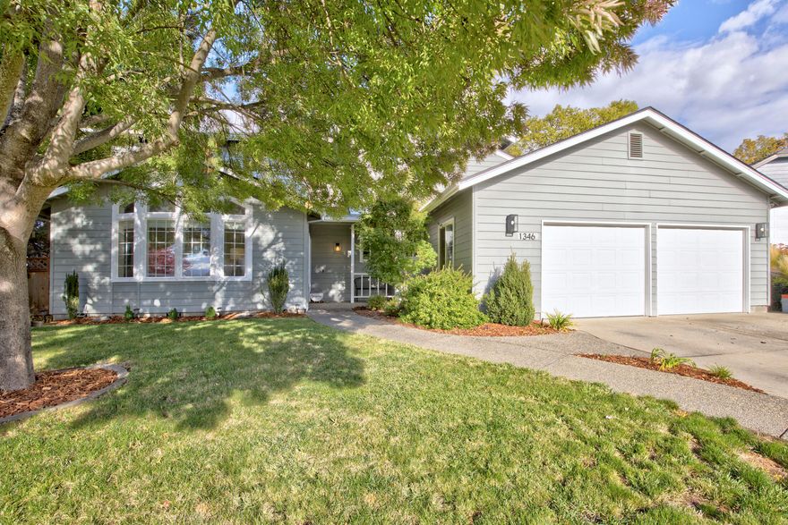 Updated and Modern Home ready for YOU!  This beautiful 2,054sf 3 bedroom, 2.5 bathroom home is located at the end of a cul-de-sac in a quiet neighborhood.  Enter into the light and bright living room with vaulted ceilings and large picture windows.  A formal dining space leads into a well appointed kitchen with newer cabinets, granite countertops, tile back splash, stainless steel appliances and a large pantry!  Plus an additional family room space, laundry room, and half bath.  Upstairs the comfortable primary bedroom features an en-suite bathroom with a skylight, sleek double vanity, tile floors and shower, and a walk-in closet.  Additional two bedrooms and full bathroom upstairs.  Head outside to the most peaceful backyard, fully fenced, with a great deck for BBQing, amazing sunset views and a hot tub to enjoy them from!  Large double car garage with lots of storage and a second door to pull thru to backyard.  Underground sprinklers.