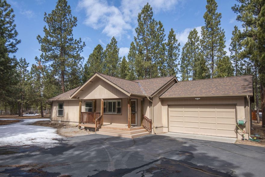 Located in the Ponderosa Pines community, close to all Central Oregon lakes, hiking, hunting, activities. 3 bedrooms, 2 bathrooms, cozy wood burning stove. The kitchen is equipped with an oversized island, stainless appliances, hickory cabinets & pantry. Also enjoying a large mudroom, drink refrigerator, since and much storage. In the spacious primary bedroom there is a very generous walk-in closet, nook area for your home office, and ensuite which includes double vanities. Outside the property is a fully fenced and gated lot w/paved wrap around driveway, multiple outbuildings including a 1,404 sqft shop w/ 230 volt and potential ADU, covered RV Parking, Lean-To, and Greenhouse.