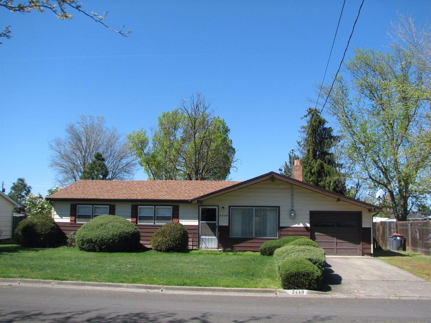 Check out this well kept home. Dining area and eat in kitchen that includes stove and refrigerator, washer & dryer that are located in the kitchen. Heat pump new in 3/2015. Also has electric fireplace, hard wood floors under carpet. Large backyard with covered patio.