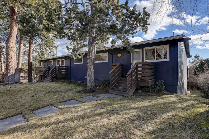 Reduced Price! This Westside 4-Plex sits perched up just high enough for Cascade Mountain and City Views from the decks of the 3 upper level units. Down below you will find the 4th unit that has access to it's own fenced in yard and patio area. All units are 2 bedroom, 1 bath with open concept living, dining & kitchen areas. Unit 4 has it's own in-unit W/D, fresh interior paint and new carpet. Units 1-3 have shared on-site laundry facility. Each Unit has a storage closet in the garage. Excellent location, close to coffee shops, restaurants, parks and more.