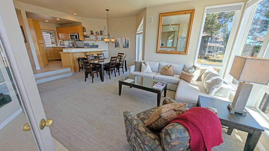 Whether you're looking for a family getaway, a 1031 exchange opportunity, or a grandfathered short-term rental (STR), River Ridge is the perfect choice. Nestled high above the breathtaking Deschutes River, this 1/5th deeded interest, beautiful 2-bedroom, 2-bathroom condominium comes fully turn-key. You will have the ability to create two separate rentals by locking off the second bedroom or stay in one and rent the other! Unwind in your private covered hot tub, surrounded by a serene forest setting, while enjoying the soothing sounds of the Deschutes River. Experience a wealth of activities within the resort, complete with heated pools, hot tubs, Fireside room, direct access to the Deschutes River trail & the ability to trade your weeks with RCI . Conveniently located near historic downtown Bend and the vibrant Old Mill District. Enjoy the best that Bend has to offer at Mt. Bachelor Village! River Ridge has a no pet policy.